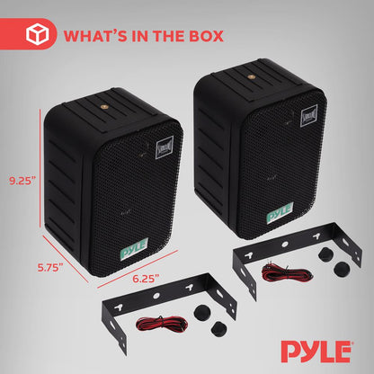 Waterproof Outdoor Speaker System, 5.25" Woofer, Heavy Duty, Black