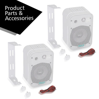 Indoor/Outdoor Waterproof Speakers 200W Aluminum Woofer White