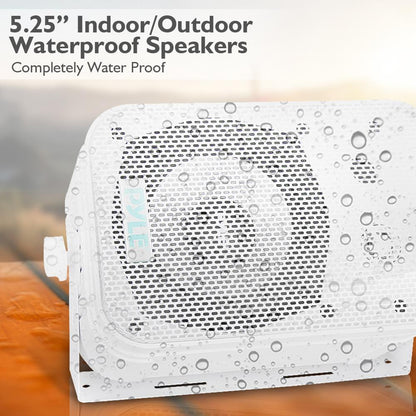 Indoor/Outdoor Waterproof Speakers 200W Aluminum Woofer White