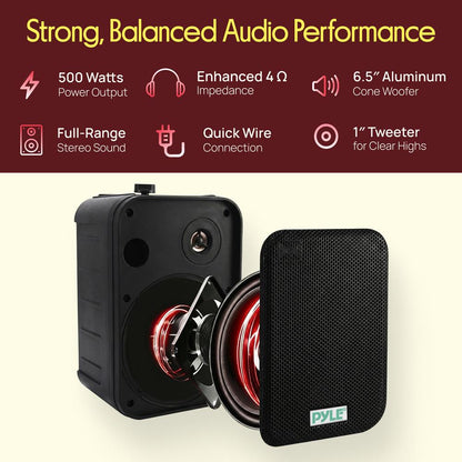 2-Way Speaker System 500W Waterproof Aluminum Woofer