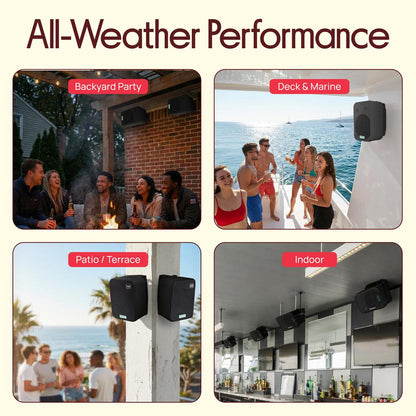 2-Way Speaker System 500W Waterproof Aluminum Woofer