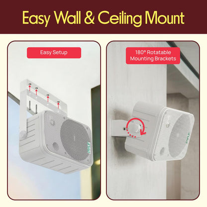 6.5" Indoor/Outdoor Wall Mount Speakers