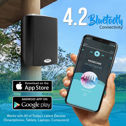 Wall Mount Speaker System - Bluetooth, 300W, 2-Way Stereo, Indoor Use