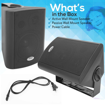 Wall Mount Speaker System - Bluetooth, 300W, 2-Way Stereo, Indoor Use