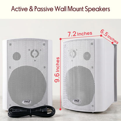 Wall Mount Speaker System - Wireless Bluetooth, 300W, White