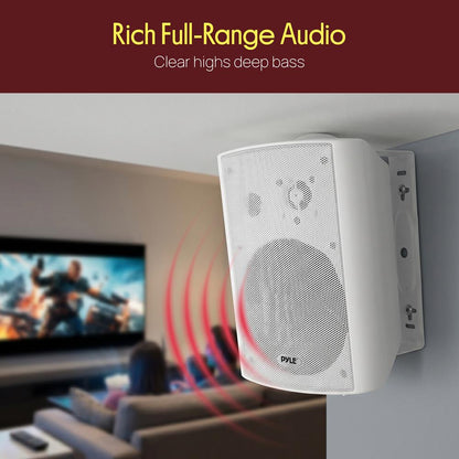 Wall Mount Speaker System - Wireless Bluetooth, 300W, White