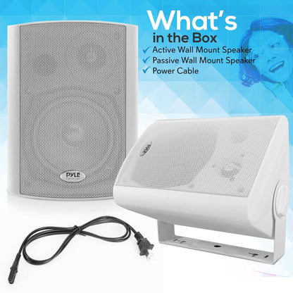 Wall Mount Speaker System - Wireless Bluetooth, 300W, White