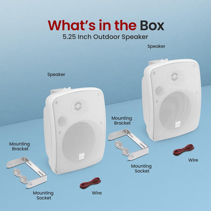 Bluetooth Waterproof Speakers 600W Marine Grade White