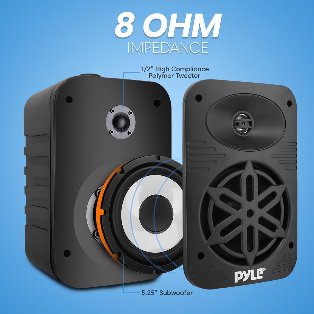 Indoor Outdoor Speakers 500W Waterproof 5.25" Polymer Tweeter - Thumbnail 2