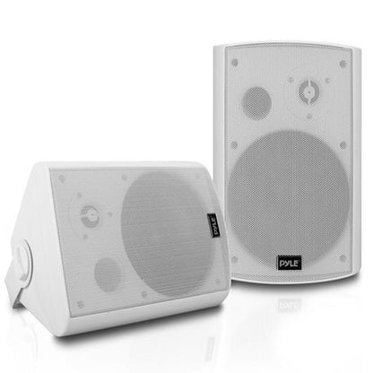 6.5" Waterproof Bluetooth Speakers, Deep Bass, White (2 Pack)