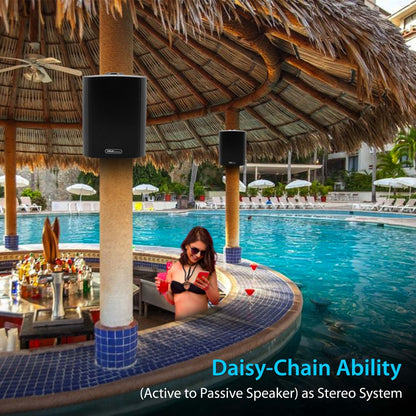 6.5" Waterproof Bluetooth Speakers - High Power Sound, Easy Install, White