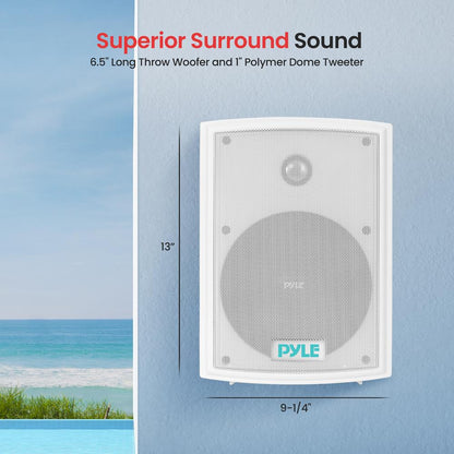 Waterproof Outdoor Speakers 6.5" Woofer 350W White
