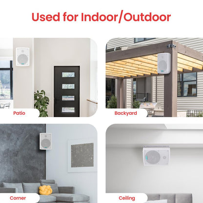 Waterproof Outdoor Speakers 6.5" Woofer 350W White