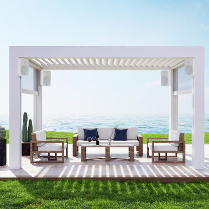 Waterproof Outdoor Speakers Woofer 350W White – Pyle USA