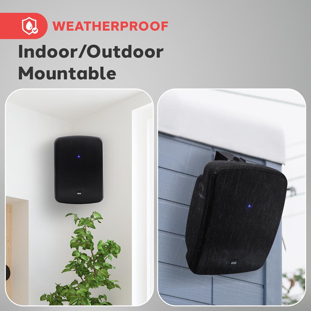 Outdoor Waterproof Bluetooth Speakers - Deep Bass, 6.5" Pair, Weatherproof - Thumbnail 3