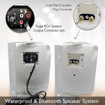 Outdoor Bluetooth Speaker System, 800W, Waterproof, White