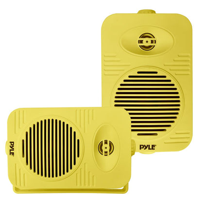5.25” 2-Way Indoor/Outdoor Bluetooth Speaker System - 1/2” High Compliance Polymer Tweeter (Yellow)