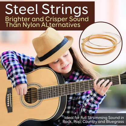 34" Electric Acoustic Guitar, Enhanced Sound, Spruce Plywood, Natural Finish