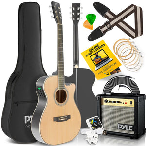 Electric Acoustic Guitar Kit With Amplif