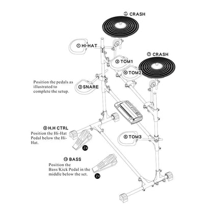 product image number 6 for Pyle Electric Thunder Drum Kit With Mp3 Recor