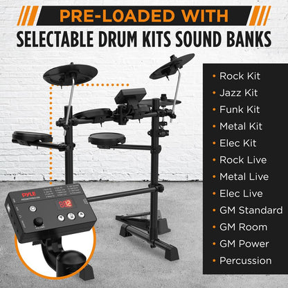 product image number 2 for Pyle Electronic Drum Kit