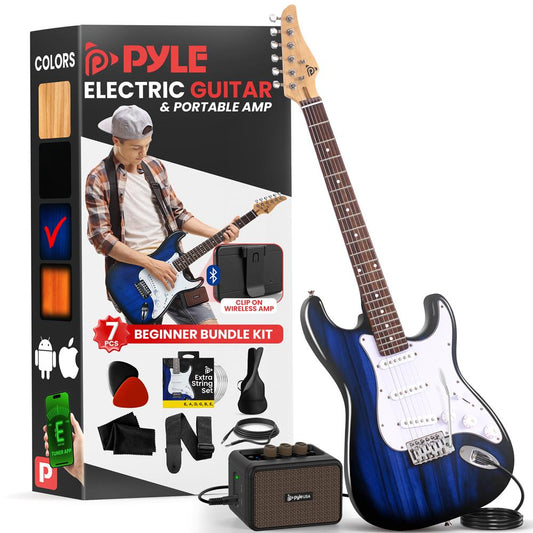Electric Guitar Kit, Beginner-Friendly, Paulownia Wood, Blue Burst