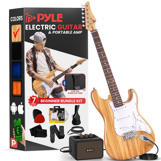 Electric Guitar Kit, Beginner-Friendly, Paulownia Wood, Natural Finish