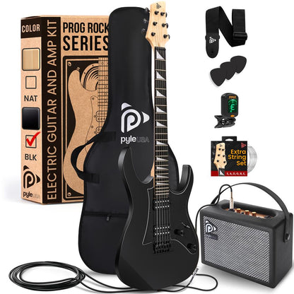 Electric Guitar Kit, Fast Play, Dual Humbucker, Solid Paulownia, Black Matte