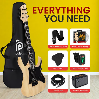 Electric Guitar Kit, Fast Play, Dual Humbucker, Solid Paulownia, Natural