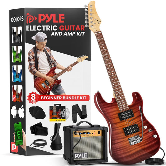 Electric Guitar Set with Amp, Full Size, 6-String, Glossy Finish