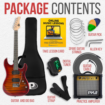 Electric Guitar Set with Amp, Full Size, 6-String, Glossy Finish