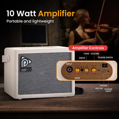 Silent Electric Violin  with Accessory Kit, 10W Amplifier, Headphone, Tuner, Extra Set of String (Sunburst)