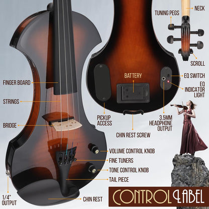 product image number 4 for Pyle Electric Plywood Violin