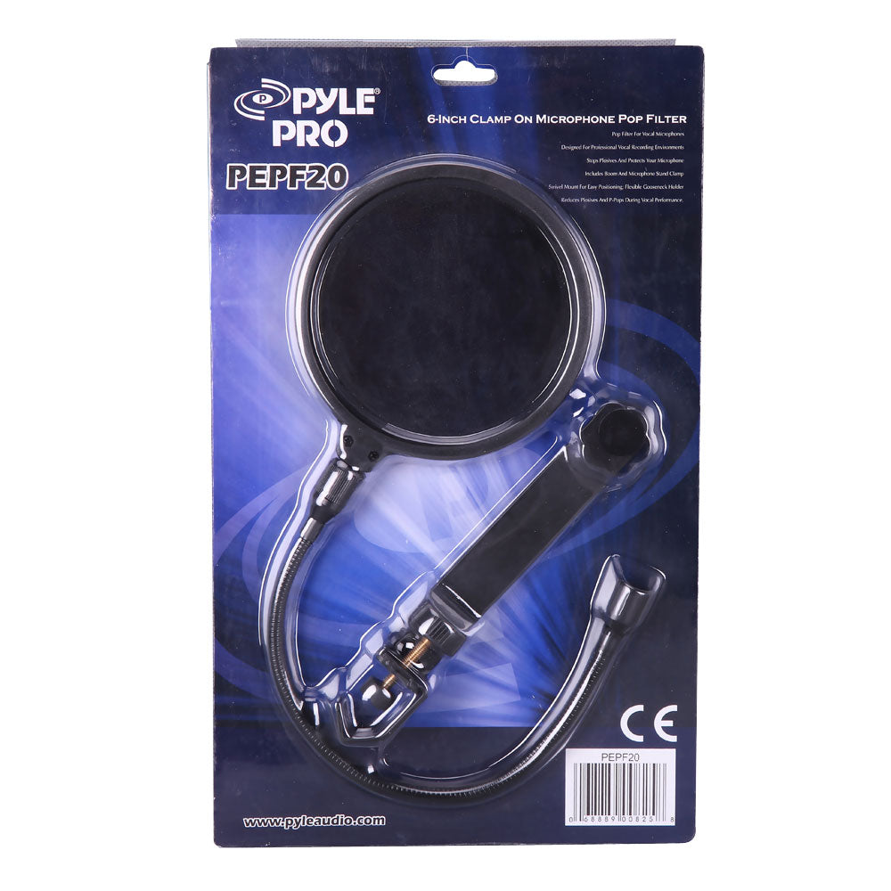 【中古】（非常に良い）Pyle-Pro PEPF20マイクポップフィルターの6インチクランプ Microphone Pop Filter Reduces Plosives 6-Inch Clamp Swivel Mount