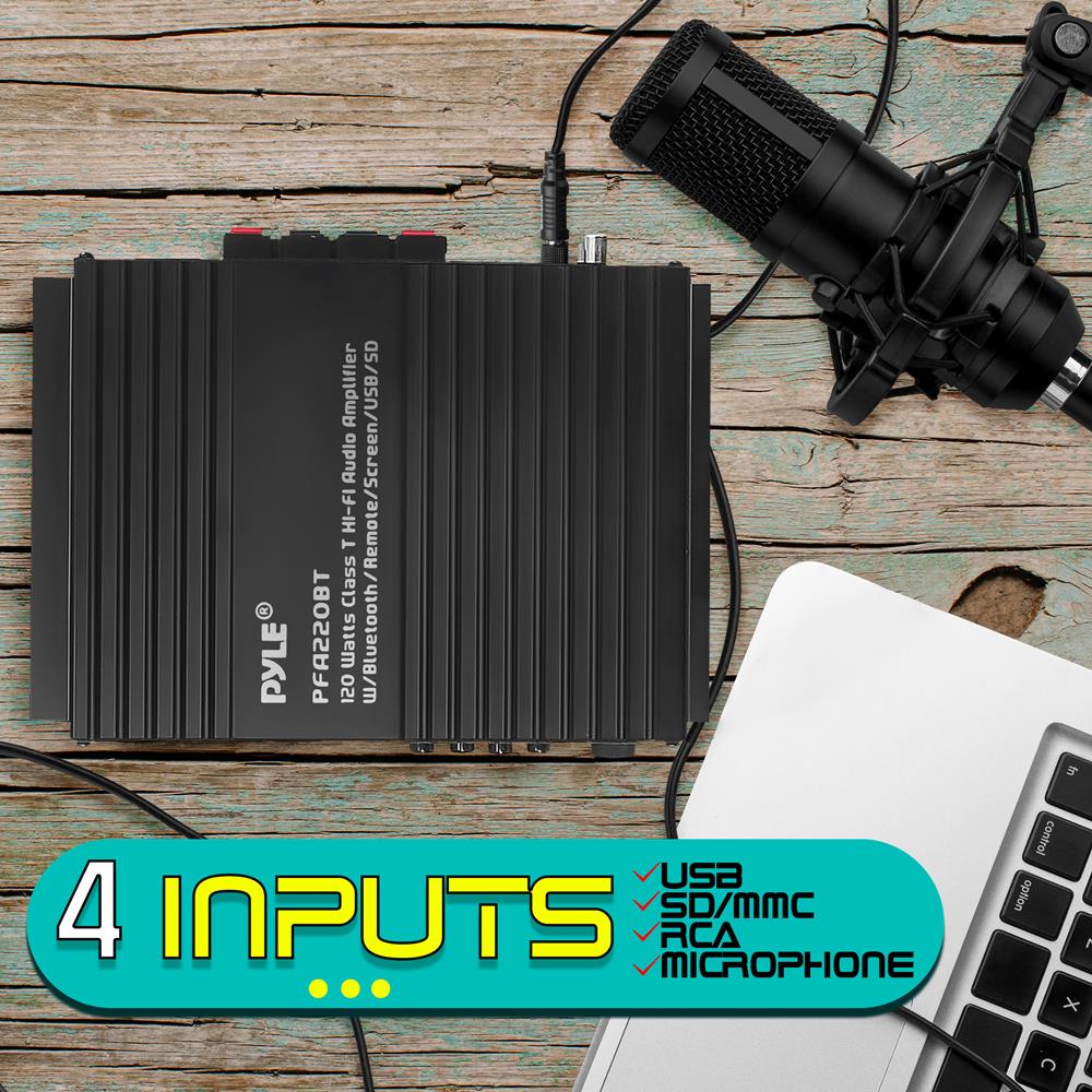 product image number 3 for Pyle Home Audio Desktop Bluetooth Amplifier
