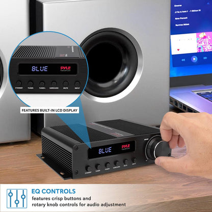 Wireless Bluetooth Home Audio Amplifier - 100W 5.1 Channel, HDMI, Compact