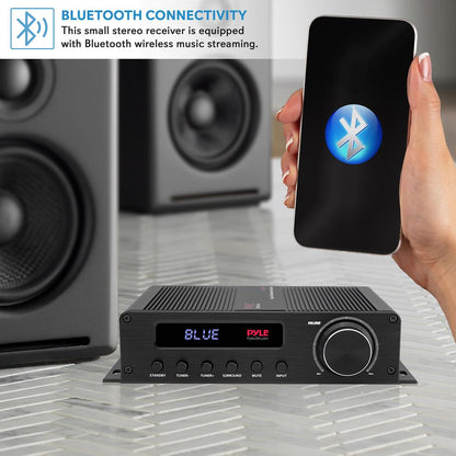 Wireless Bluetooth Home Audio Amplifier - 100W 5.1 Channel, HDMI, Compact