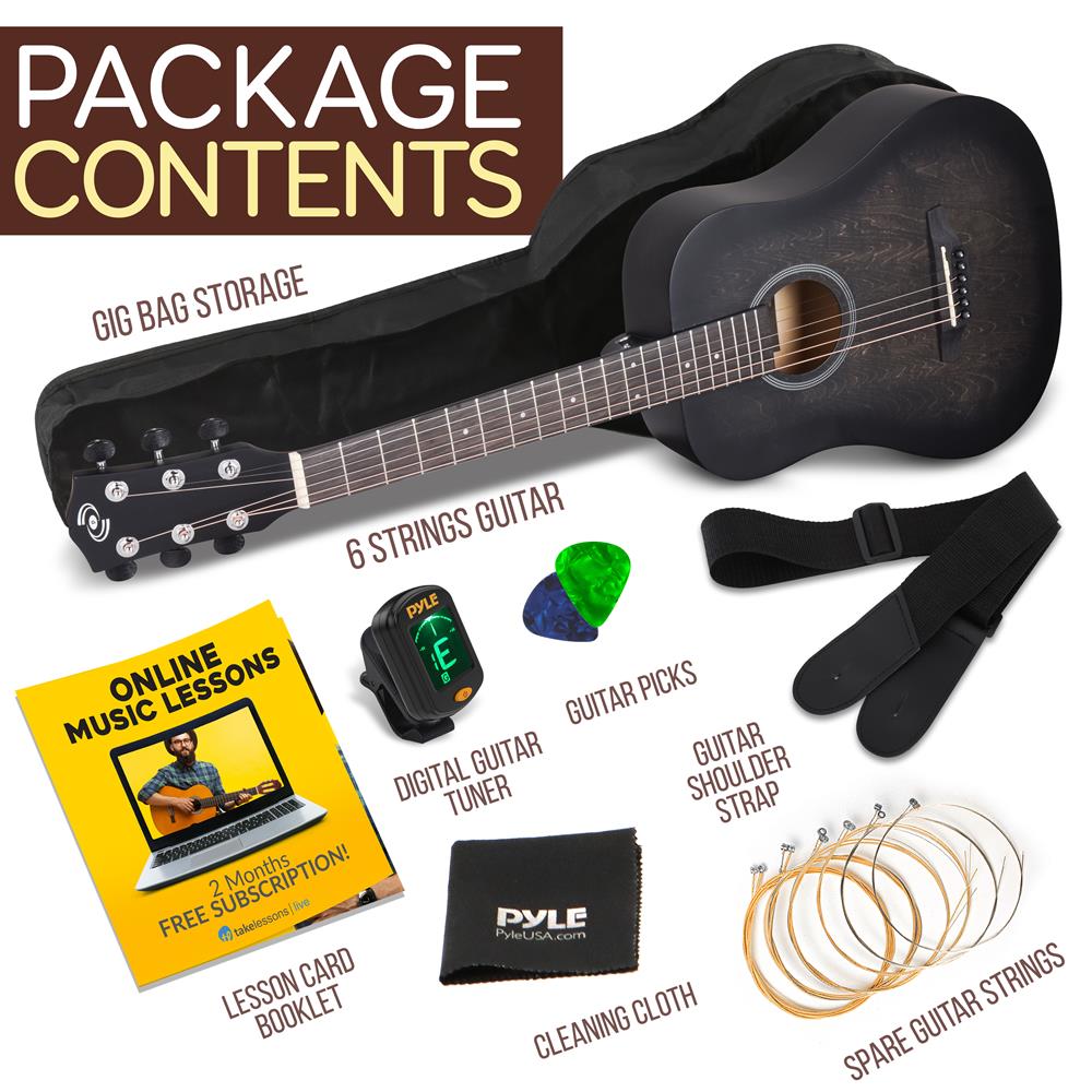 acoustic guitar gear Pyle 34" Steel String Acoustic Guitar Kit