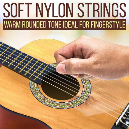 Beginner Acoustic Guitar Kit, 1/2 Size, All Wood, Natural Ash, 34"