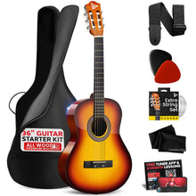 Beginner Acoustic Guitar Kit, Beautiful Sound, Hand-Crafted Wood, Brown Gloss