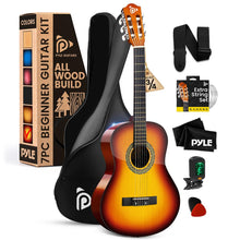 Beginner Acoustic Guitar Kit, Beautiful Sound, Hand-Crafted Wood, Brown Gloss