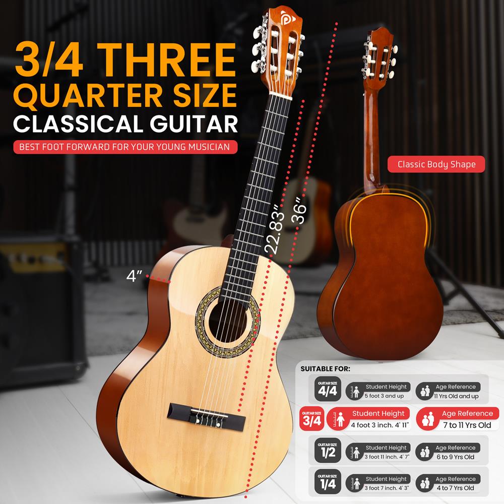 Acoustic Guitar Kit, Beginner 3/4 Size, All Wood, 36