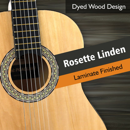 Acoustic Guitar Kit, Beginner 3/4 Size, All Wood, 36" Natural Ash