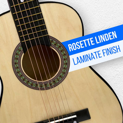 30" Acoustic Guitar for Beginners, Linden Wood, 6-String, Right Handed