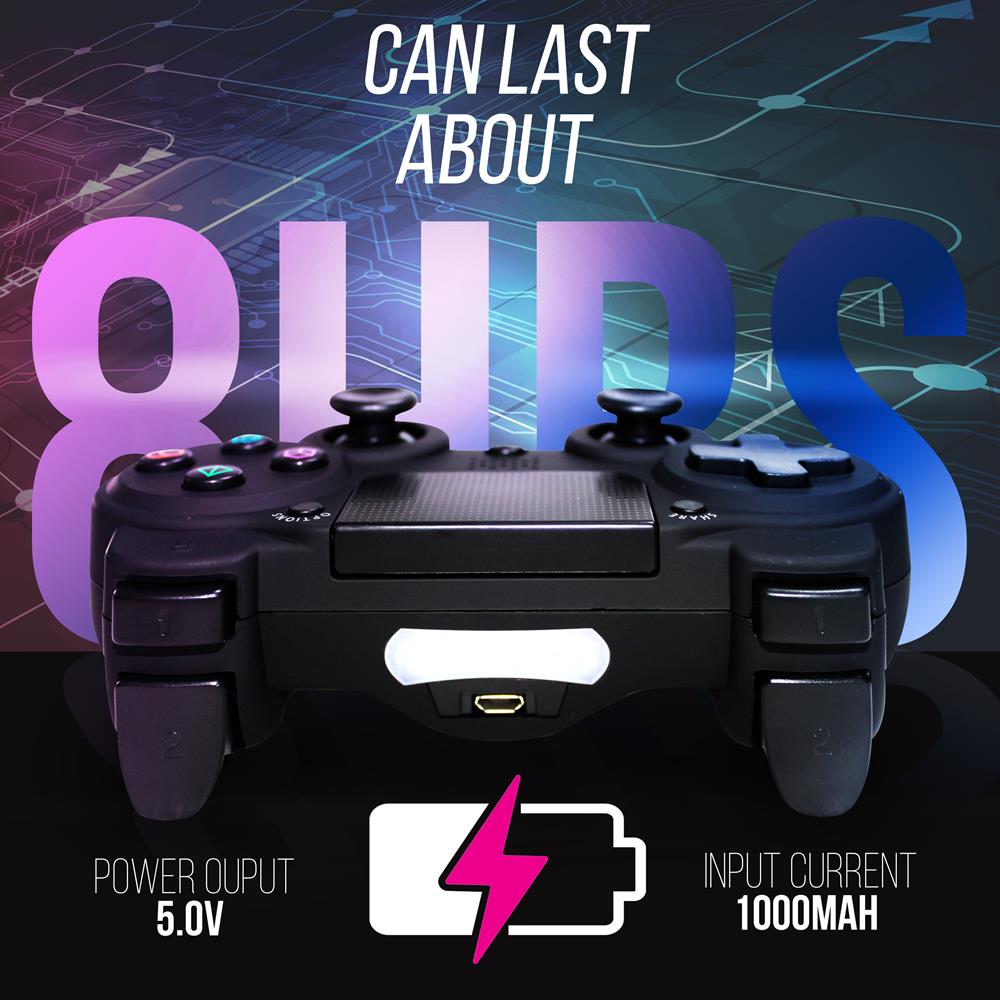 Wireless Game Controller, Ergonomic Design, 6-Axis Sensor, LED