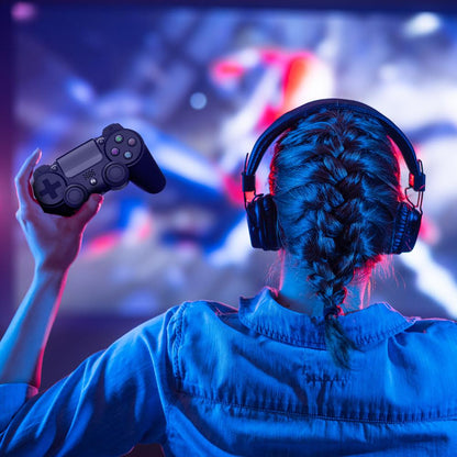 Wireless Game Controller, Ergonomic Design, 6-Axis Sensor, LED Lights