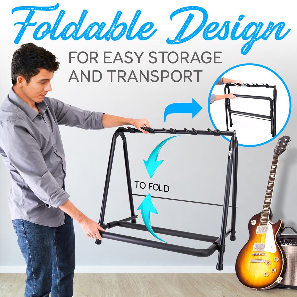 product image number 3 for Pyle Foldable Multi-Guitar Stand