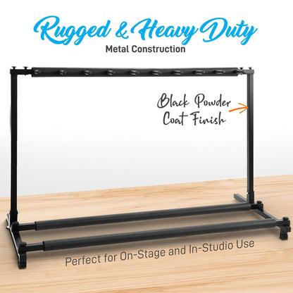 9-Space Foldable Guitar Rack - Secure Storage, Metal, Foam Padding