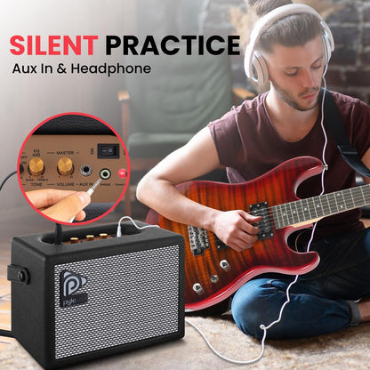 Portable Guitar Amplifier - Enhanced Sound, 5" Speaker, Leather Coated