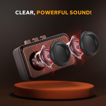 5W Portable Mini Guitar Amp, Bluetooth, Full Range Speakers, Battery Powered